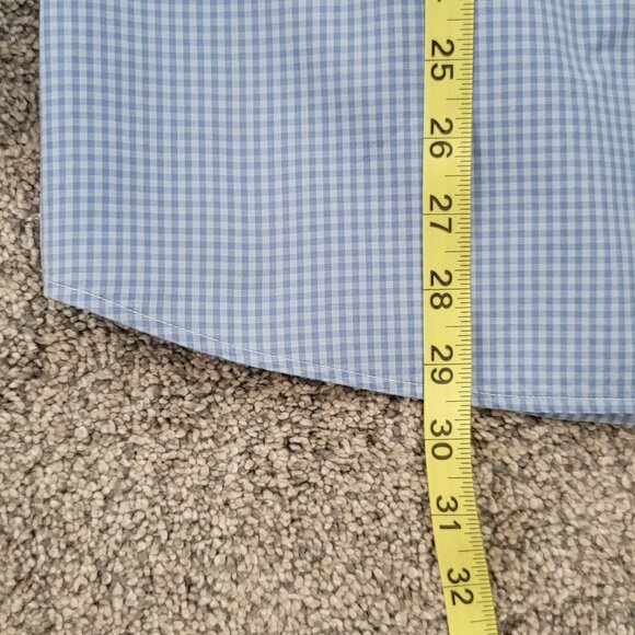 Boys Vineyard Vines Blue Checked Button Down Whale Shirt  X-Large 18 - Picture 7 of 8